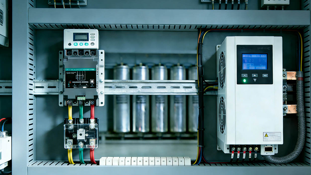 हाइब्रिड मुआवजा प्रणाली में स्प्लिट-फेज मुआवजा कंपाउंड स्विच स्टेटिक वार जेनरेटर (एसवीजी) के साथ कैसे काम करता है?